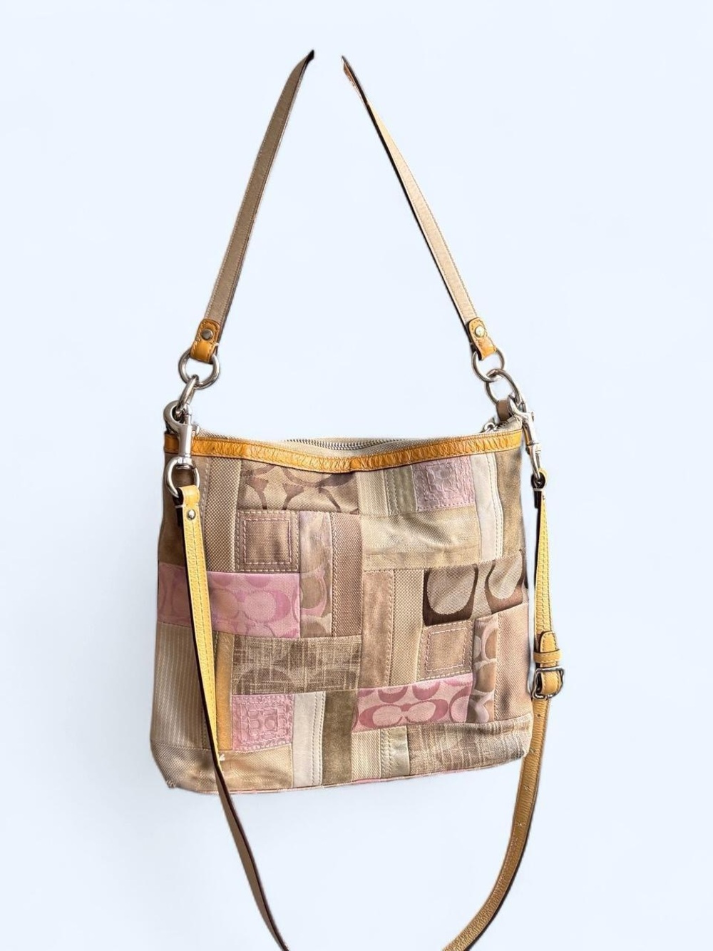 2000s Coach Patchwork Signature Patchwork Shoulder Multi-color Canvas Leather - Picture 4 of 8
